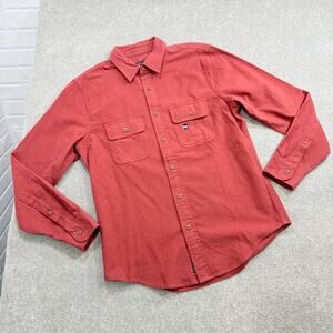 Abercrombie Fitch NWOT Y2K Chamois Flannel Long‎ Sleeve Button Down Red Mens Med